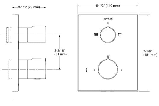 THERMO REC BATH&SHOWER UNIVERSAL TRIM - KOHLER PREMIUM - ( BRUSHED BRONZE - PREMIUM - 0x0 mm - 0inchX0inch )