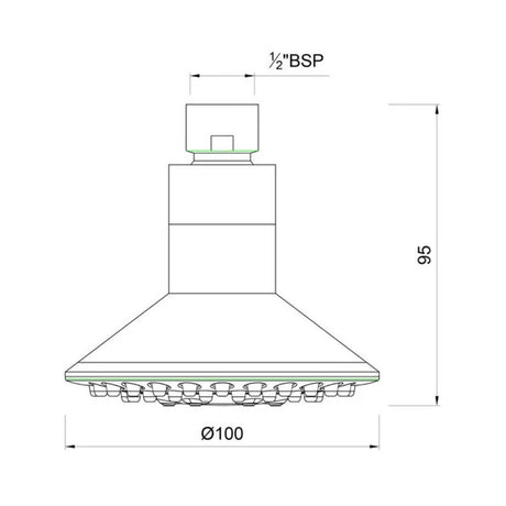 ROUND SHOWER - ESSCO FAUCET -  ( CHROME - ALLIED - 100x15 mm - 4inchX0.5inch )