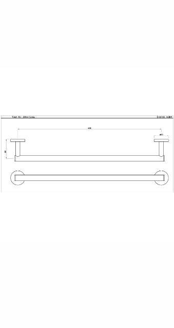 SINGLE TOWEL RAIL 600MM LONG - JAQUAR FAUCETS - ( WHITE MATT - CONTINENTAL ACC. - 0x600 mm - 0inchX24inch )