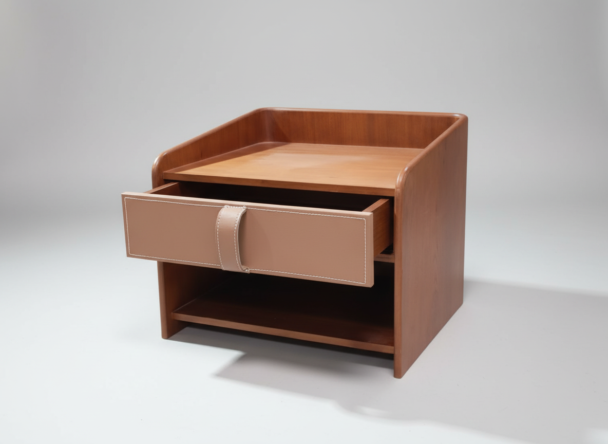 BED SIDE TABLE WALNUT - FURNITURE - ( - BUENA CASA - 558x558x457 mm - 22.32inchX22.32inchX18.28inch)