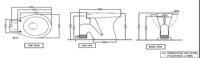 E.W.C  S-TRAP  W/SOFT CLOSING SEAT COVER. - ESSCO SWARE -  ( WHITE -  - 0x0 mm - 0inchX0inch )