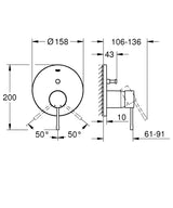 ESSENCE 1-HANDLE BATH/SHOWER MIXER - GROHE -  ( COOL SUNRISE - G5 - ESSENCE - 0x0 mm - 0inchX0inch )