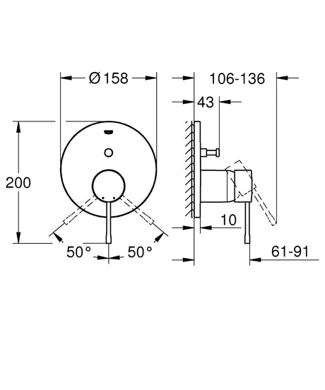 ESSENCE 1-HANDLE BATH/SHOWER MIXER - GROHE -  ( COOL SUNRISE - G5 - ESSENCE - 0x0 mm - 0inchX0inch )