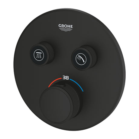 GROHTHERM SMARTCONTROL THERMOSTAT FOR CONCEALED INSTALLATION WITH 2 VALVES - GROHE -  ( PHANTOM BLACK - G4 - GROHTHERM - 0x15 mm - 0inchX0.5inch )