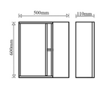 TR 3111 - 50 CARARA BLACK MIRROR CABINET - GERMA - ( - CARARA BLACK - 500x110x600 mm - 20inchX4.4inchX24inch)