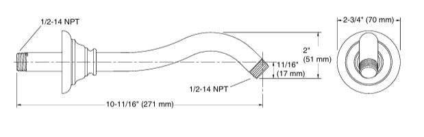 SHOWER ARM & FLANGE - KOHLER LUXURY -  ( BRUSHED BRONZE - LUXURY - 0x0 mm - 0inchX0inch )