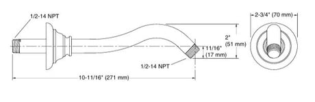 SHOWER ARM & FLANGE - KOHLER LUXURY -  ( BRUSHED BRONZE - LUXURY - 0x0 mm - 0inchX0inch )