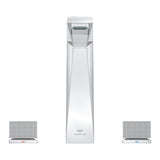 ALLURE BRILLIANT THREE HOLE BASIN MIXER M-SIZE CHROME W/ WHITE CAESARSTONE KNOB HANDLES - GROHE -  ( CHROME - G5 - ALLURE BRILLIANT PRIVATE - 0x15 mm - 0inchX0.5inch )