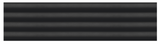 FLUTE CRON BLACK 10MM - COLORTILE -(FLUTE MATT - 300x75 mm - 12inchX3inch )