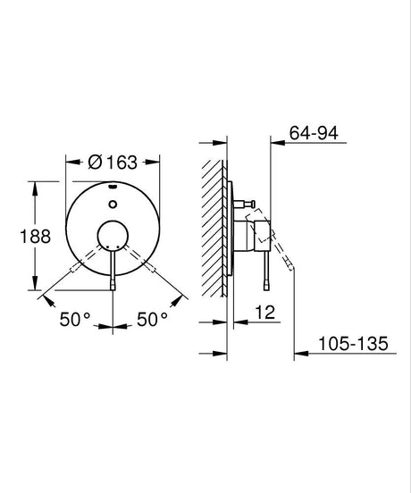 ESSENCE EXP 1-HANDLE BATH/SHOWER MIXER - GROHE - (BRUSHED WARM SUNSET - G5 - ESSENCE - 0x0 mm - 0inchX0inch)