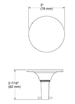 PUREFLO BATH DRAIN TRIM - CONTEMP PUSH - KOHLER LUXURY -  ( POLISHED CHROME - LUXURY - 0x15 mm - 0inchX0.5inch )