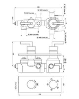 CONC.THERMO SET 2IN 2OUT+1FREE W/SHUTOFF - ARTIZE FAUCET -  ( CHROME - LINEA - 0x20 mm - 0inchX0.75inch )
