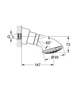 RELEXA 100 FIVE HEADSHOWER - GROHE -  ( CHROME - G4 - RELEXA - 0x15 mm - 0inchX0.6inch )