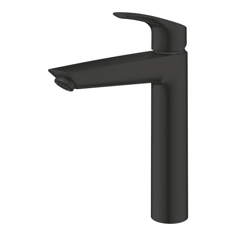 EUROSMART SINGLE - LEVER BASIN MIXER XL SMOOTH BODY WITH FLEXIBLE CONNECTION HOSES - GROHE -  ( MATTE BLACK - G3 - EUROSMART 2021 - 0x15 mm - 0inchX0.5inch )