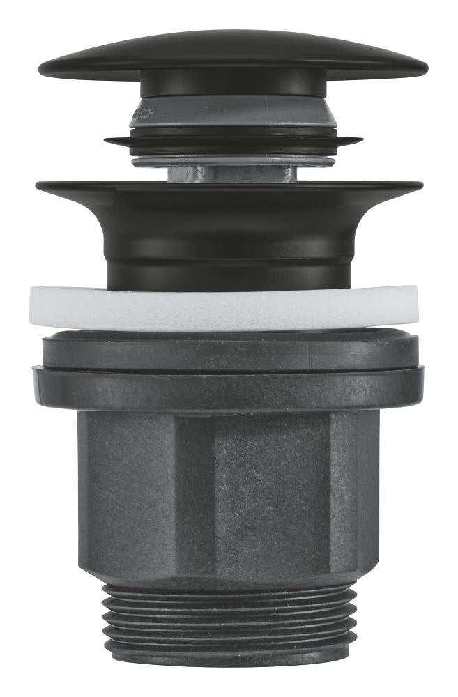 WASTE SET WITH PUSH-OPEN PLUG - GROHE -  ( MATTE BLACK - G3 - NO DESIGN - 0x0 mm - 0inchX0inch )