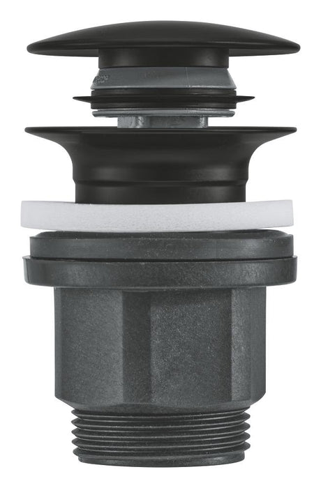 WASTE SET WITH PUSH-OPEN PLUG - GROHE -  ( MATTE BLACK - G3 - NO DESIGN - 0x0 mm - 0inchX0inch )