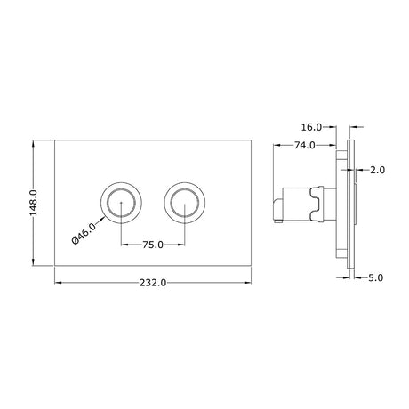 CONTROL PLATE - ARTIZE CISTERN -  ( CHROME - CILICA PNEUMATIC - 0x0 mm - 0inchx0inch )