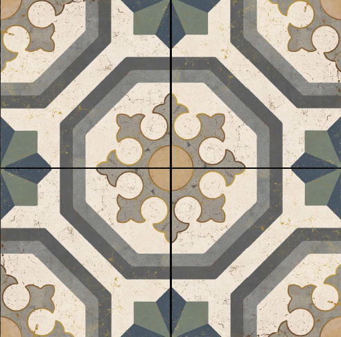 HOLY GARDENIA HL - DESIGNER TILES -  (  - 3RD FRD GLD & SILVR EDITN VITR.TILE - 300x300 mm - 12inchX12inch )