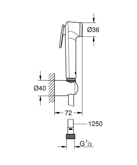 TEMPESTA TRIGGER SPRAY SET - GROHE -  ( SUPERSTEEL - G5 - TEMPESTA - 0x0 mm - 0inchX0inch )