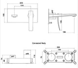 BRASS WALL BASIN FAUCET (COLD WATER)- AQUANT - ( GRAPHITE GREY - - 0x15 mm - 0inchX0.5inch )