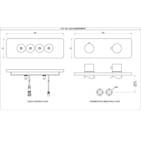 EXPOSED PART KIT OF CLOUD TOUCH SHOWER SYSTEM WITH 4OUTLETS - JAQUAR FAUCETS - ( ANTIQUE COPPER - CLOUD - 0x15 mm - 0inchX0.5inch )