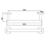 GRAB BAR 300MM LONG, STAINLESS STEEL - JAQUAR FAUCETS - ( BLACK CHROME - CONTINENTAL ACC. - 0x300 mm - 0inchX12inch )