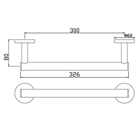 GRAB BAR 300MM LONG, STAINLESS STEEL - JAQUAR FAUCETS - ( BLACK CHROME - CONTINENTAL ACC. - 0x300 mm - 0inchX12inch )