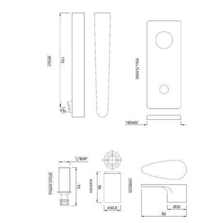 EXP.PARTS KIT FOR S/CON.STOP COCK&SPOUT - JAQUAR FAUCETS - ( BLACK MATT - VIGNETTE PRIME - 0x0 mm - 0inchX0inch )