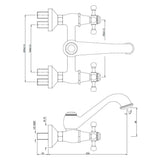 SINK MIXER W/M WITH FLANGE - JAQUAR FAUCETS - ( CHROME - QUEENS - 0x15 mm - 0inchX0.5inch )
