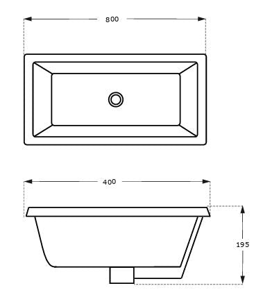 UNDER COUNTER WASH BASIN - AQUANT - ( WHITE - - 800x400 mm - 32inchX16inch )