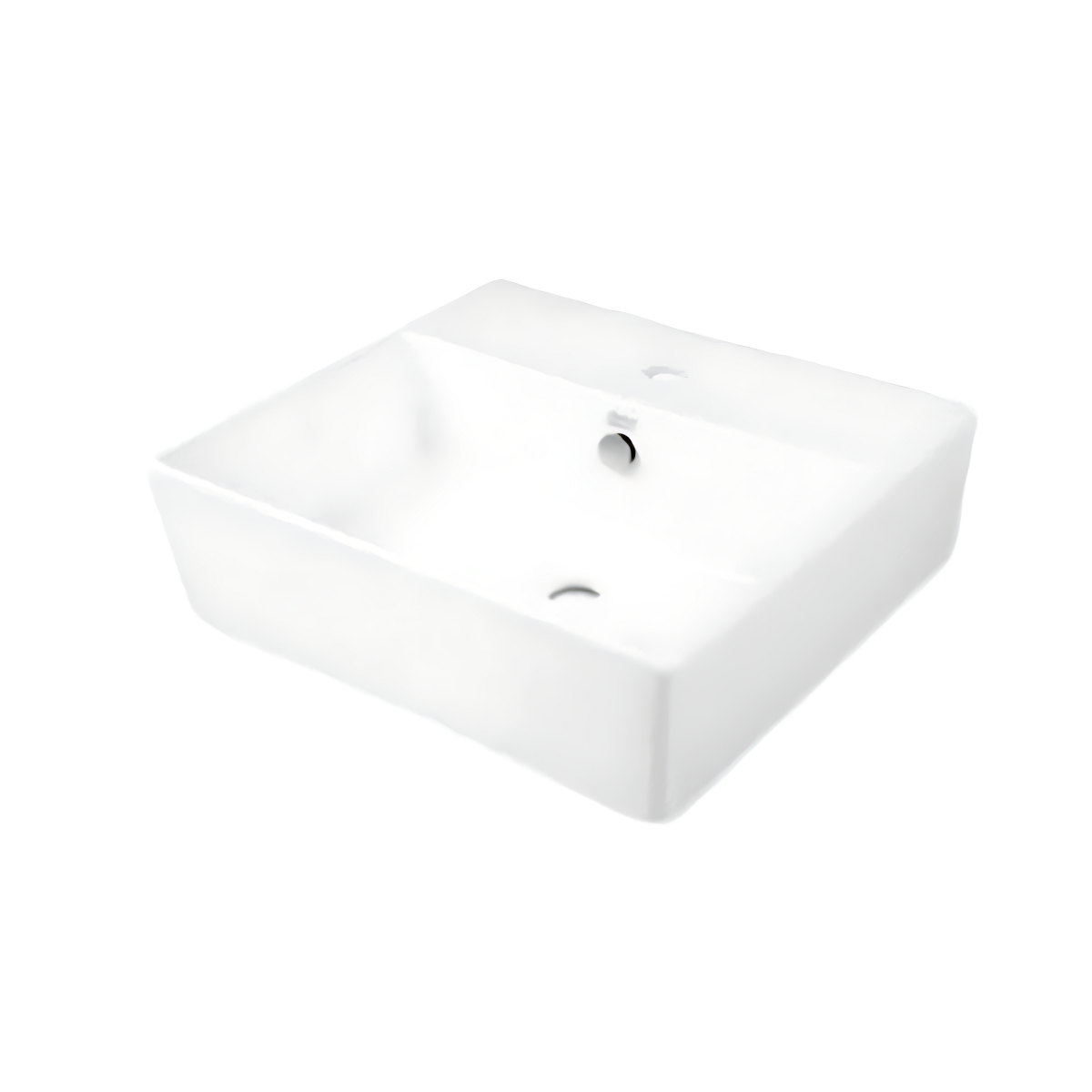 VESSEL COUNTER TOP WASH BASIN W/TAP HOLE - AMERICAN STANDARD -  ( WHITE - FLEXIO - 499x499 mm - 20inchX20inch )