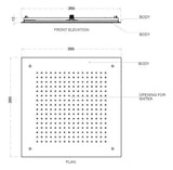 SS CEILING SHWR 1FUNC(RAIN)W/KIT - AQUANT -  ( CHROME -  - 320x320 mm - 12.8inchX12.8inch )