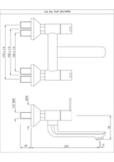 WALL MIXER NON-TELEPHONIC SHOWER ARRANGEMENT WITH CONNECTING LEGS & WALL FLANGES - JAQUAR FAUCETS - ( CHROME - FUSION PRIME - 0x15 mm - 0inchX0.5inch )