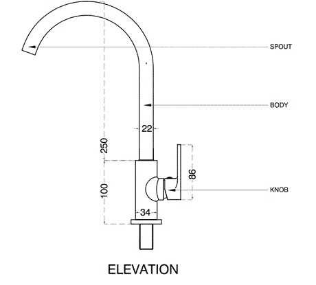 BRASS TABLE MOUNTED SINK COCK - AQUANT -  ( CHROME -  - 0x0 mm - 0inchx0inch )