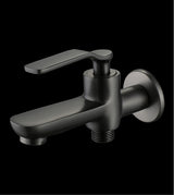 BRASS 2 WAY BIB COCK - AQUANT -  ( GRAPHITE GREY -  - 0x15 mm - 0inchX0.6inch )