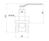 (PRUN) CONC. STOP COCK WITH BRASS FLANGE - AQUANT -  ( GRAPHITE GREY -  - 0x0 mm - 0inchx0inch )