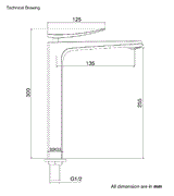 TALL BODY PILLAR COCK FOAM FLOW - AQUANT -  ( CHROME - WAVE SERIES - 0x0 mm - 0inchx0inch )