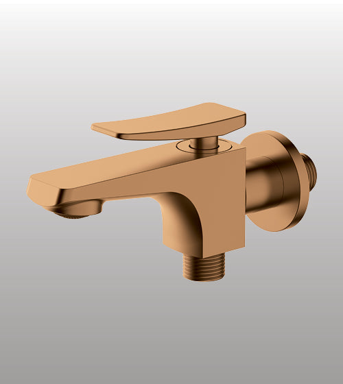 BRASS 2 WAY BIB COCK - AQUANT -  ( BRUSHED ROSE GOLD - WAVE SERIES - 0x0 mm - 0inchx0inch )