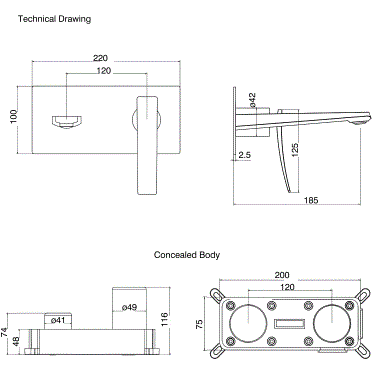 BRASS WALL BASIN FAUCET (COLD WATER) - AQUANT -  ( ROSE GOLD -  - 0x0 mm - 0inchx0inch )