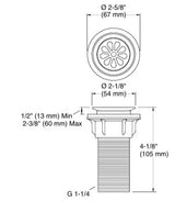 COMP.WASTE COUPLING LONG F/T - KOHLER POPULAR -  ( ROSE GOLD - POPULAR - 0x32 mm - 0inchX1.25inch )