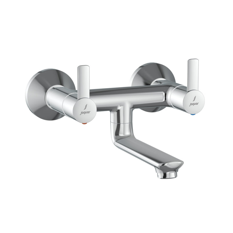 WALL MIXER NON-TELEPHONIC SHOWER ARRANGEMENT WITH CONNECTING LEGS & WALL FLANGES - JAQUAR FAUCETS - ( CHROME - FUSION PRIME - 0x15 mm - 0inchX0.5inch )