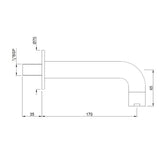 BATH TUB SPOUT - JAQUAR FAUCETS -  ( CHROME - SPOUT - 0x15 mm - 0inchX0.5inch )