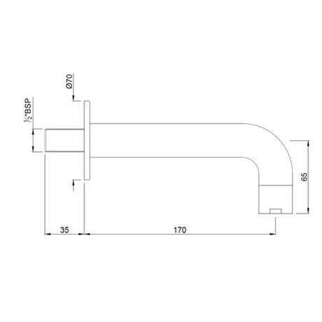 BATH TUB SPOUT - JAQUAR FAUCETS -  ( CHROME - SPOUT - 0x15 mm - 0inchX0.5inch )
