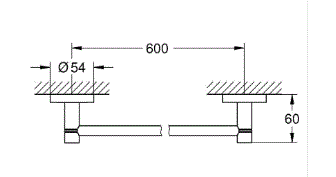 ESSENTIALS TOWEL RAIL 600MM - GROHE -  ( CHROME - G3 - ESSENTIALS - 0x600 mm - 0inchX24inch )