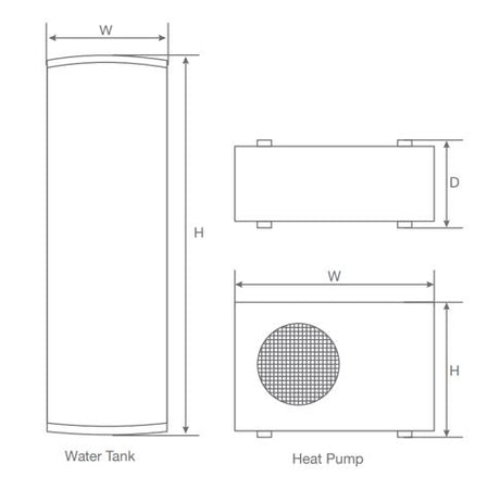 INTEGRA SPLT HEAT PUMP WATER HEATER 400L - JAQUAR GEYSERS -  ( WHITE - HEAT PUMP - 0x20 mm - 0inchX0.75inch )