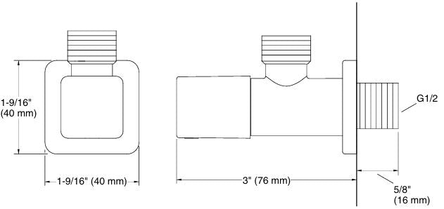 COMPLEMENTARY-ANGLE VALVE W/FLANGE - KOHLER POPULAR -  ( BRUSHED BRONZE - POPULAR - 0x0 mm - 0inchx0inch )