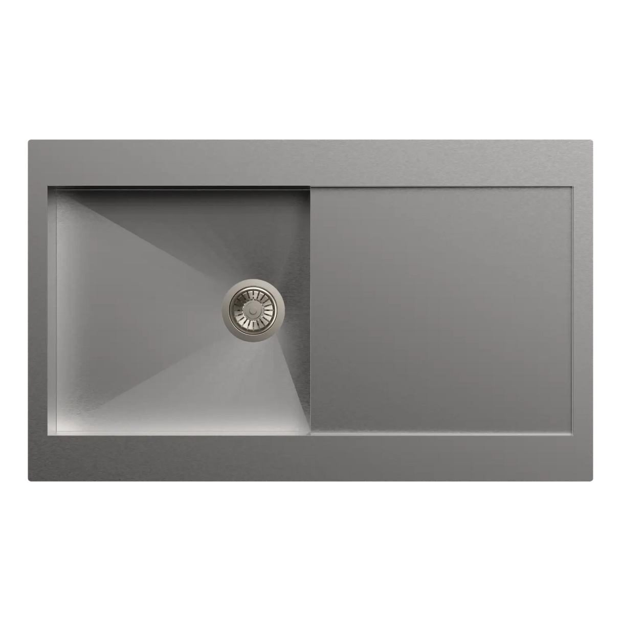 1 BOWL WITH DRAINBOARD (DEPTH 8INCH) THK 1MM - CARYSIL -  ( MATT - REGE - 860x520 mm - 34inchX20inch )