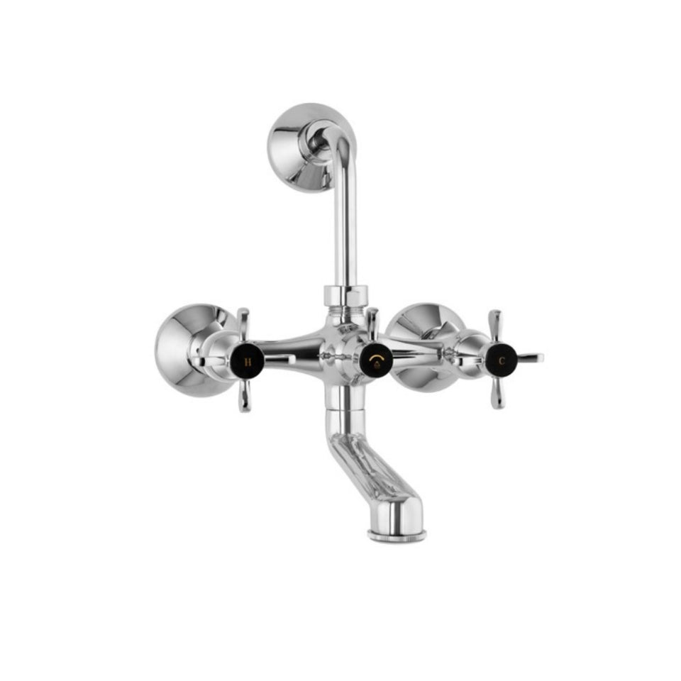 WALL MIXER W/PROV.OVER HEAD SHWR & BEND - JAQUAR FAUCETS - ( CHROME - QUEENS PRIME - 0x15 mm - 0inchX0.5inch )