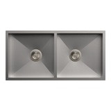 2 BOWL W/O DRAINBOARD(DEPTH 8INCH) THK 1MM - CARYSIL -  ( MATT - QUADRO - 860x500 mm - 34inchX20inch )