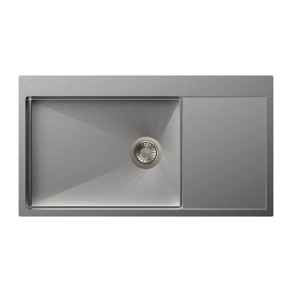 1 BOWL WITH DRAINBOARD (DEPTH 8INCH) THK 1MM - CARYSIL -  ( MATT - MICRO RADIUS R10 - 900x450 mm - 36inchX18inch )